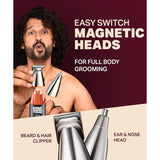 Bombay Shaving Company Premium 6-in-1 Multi Grooming Trimmer for Men | Body and Beard Trimmer for Man | Multi Styling Rotary Comb, IPX6 Waterproof, 90 Min Run Time...