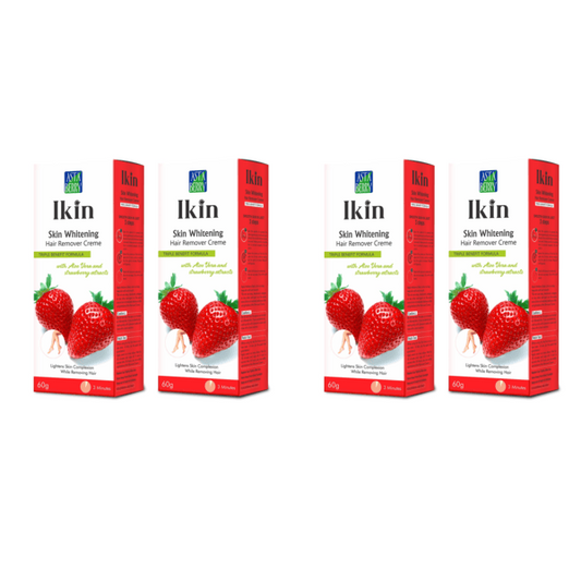 Ikin Skin Brightening Hair Remover Cream For All Skin - Bikini Hair Removal Cream For Women & Girls, Pack of 4 (60gm X 4)
