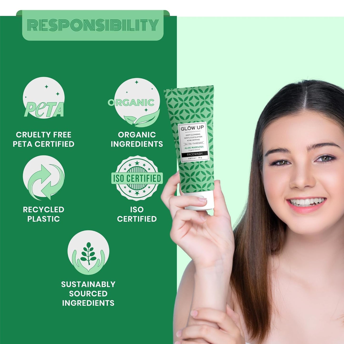 Glow Up Aloe Margosa Facewash - 100g
