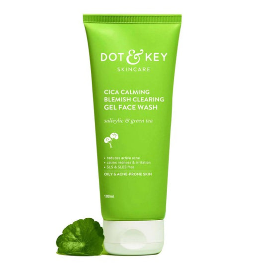 Dot & Key CICA Face Wash for Acne Prone Skin, 2% Salicylic Acid with Green Tea | For Oily & Sensitive Skin | Sulphate Free for Men & Women