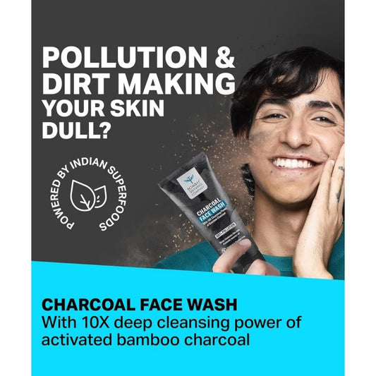 Bombay Shaving Company Charcoal Face Wash, Fights Pollution And Acne, Oil Control For Men & Women -50Gm