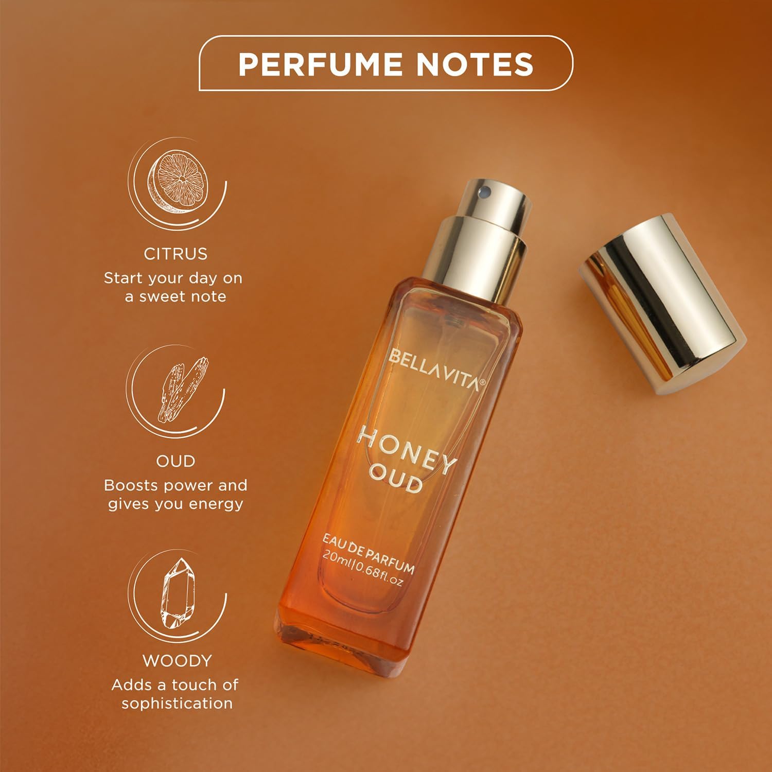 Bella Vita Honey Oud 20ml Eau De Parfum bottle