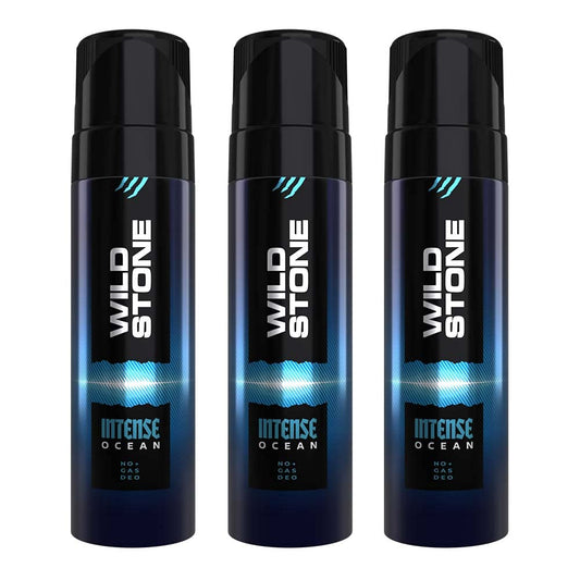 Wild Stone Intense Ocean No Gas Deo, Long Lasting Body Deodorants Spray For Men,Pack of 3,120ml each