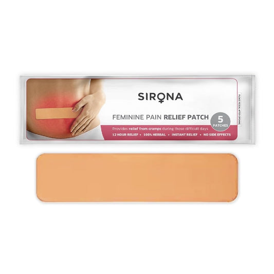 Sirona Herbal Period Pain Relief Patches - Pack of 5 | Instant Relief from Menstrual Cramps | Cool Patches with No Chemical Actives | No Side Effects
