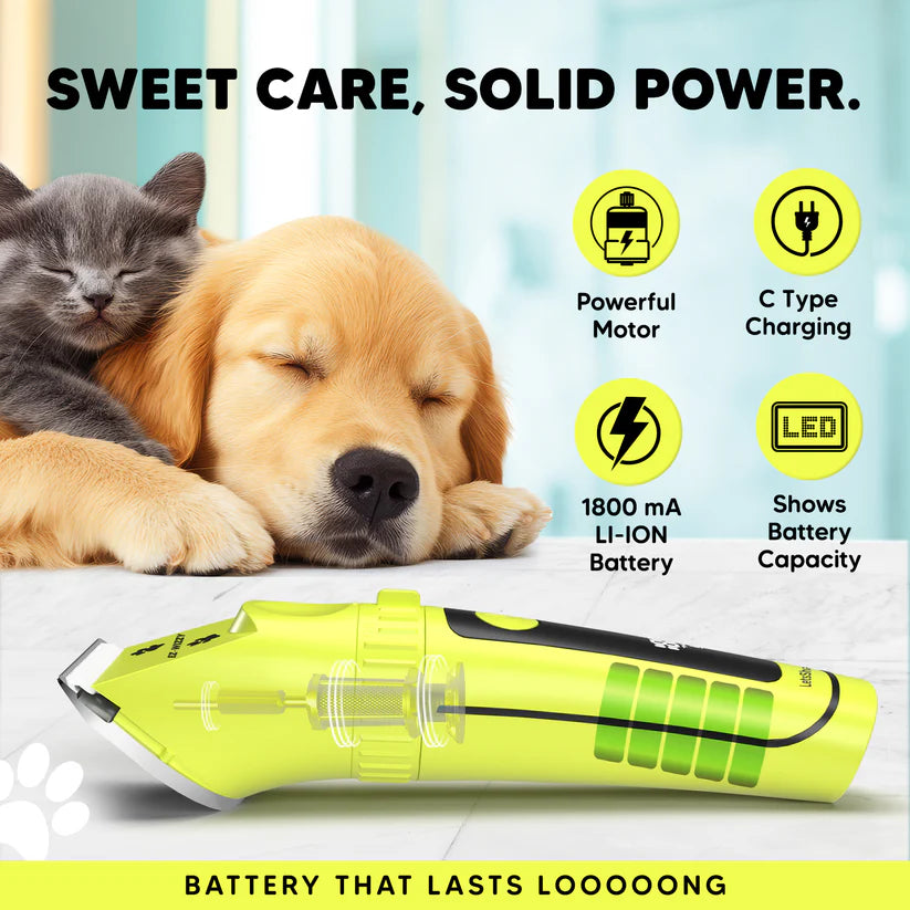 LetsShave EZ-WIZZY Pet Trimmer Pro – Whisper-Quiet Professional Grooming Kit with LED Display & Ceramic Blades