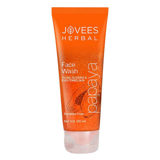 Jovees Herbal Papaya Face Wash For Glowing and Clear Skin with Papaya & Bilberry fruit Ext | Gentle Cleanser For Brightens Skin, Removes Pigmentation & Dark Spots | Suitable For All Skin Types - 120ML