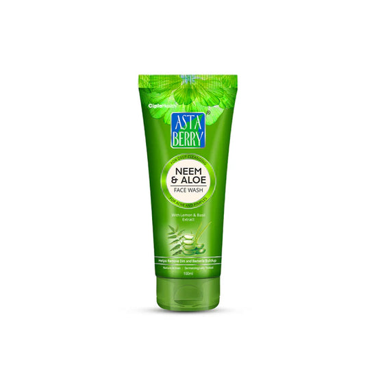 Astaberry Neem & Aloe Face Wash | Enriched with Neem, Aloe Vera & Basil | Oil Control | 60ml