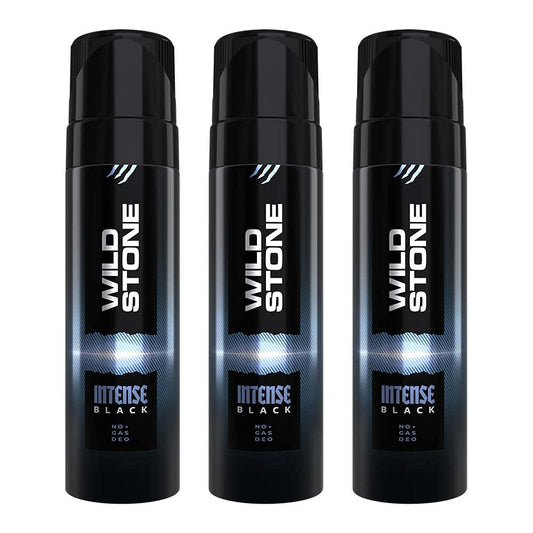 Wild Stone Intense Black No Gas Deodorants For Men Combo, Pack Of 3 (120Ml Each)