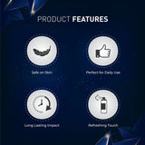 ENVY Blaze Nano Deodorant bottles arranged in a pack of four – stylish travel-size men’s deo, long-lasting scent.