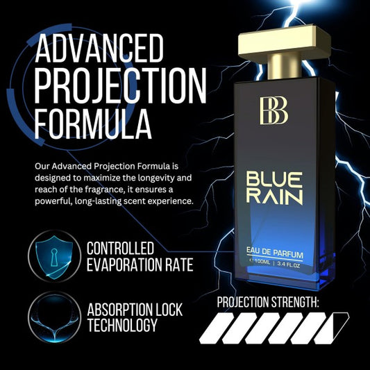 Bergamot Beaute Blue Rain Eau De Parfum Men, 100ml | Long Lasting Perfume for Men | Premium Luxury Fragrance Scent