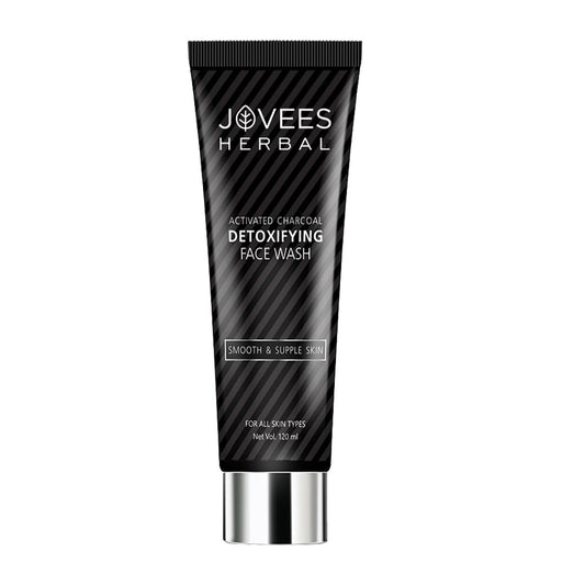 Jovees Herbal Activated Charcoal Detoxifying Face Wash For Anti Pollution, Deep Pore Cleansing, Oil Control, Removes Dirt & Impurities | Suitable for Acne Prone Skin 120 ML