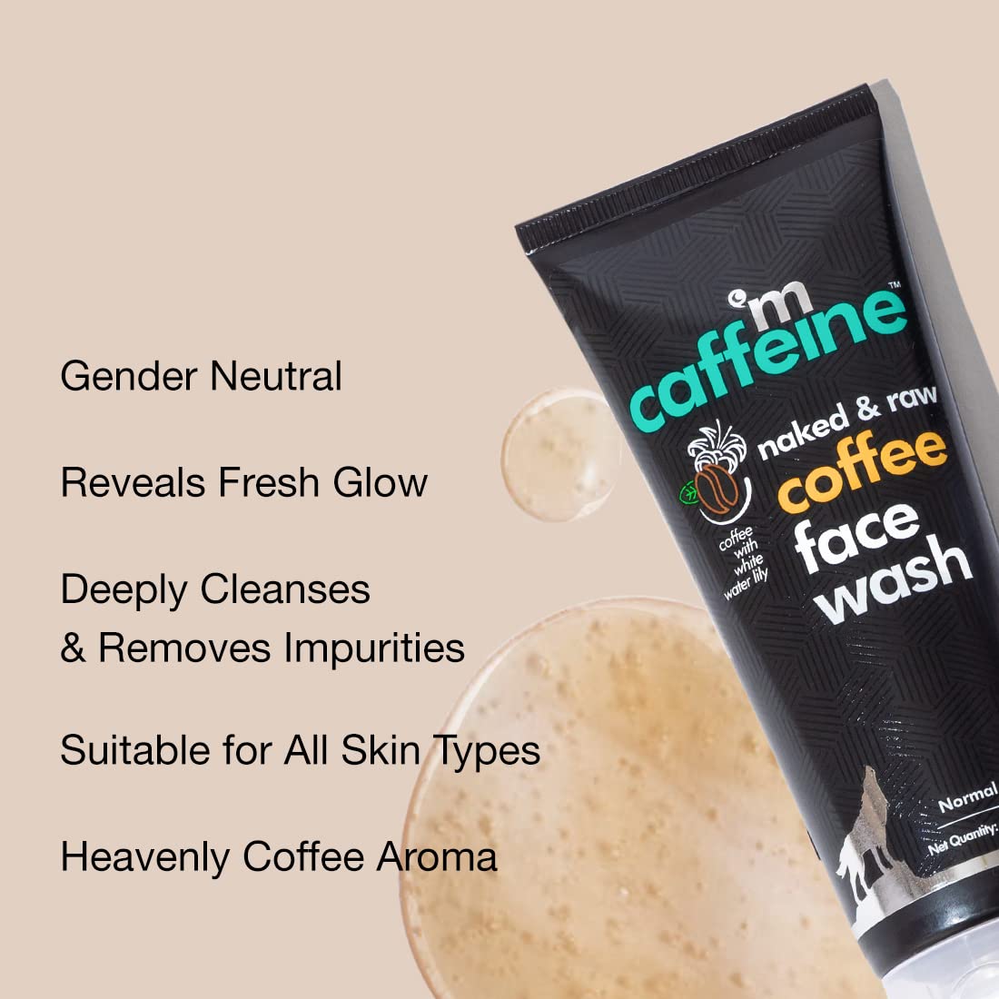 MCaffeine Tan Removal Face Wash for Men & Women | Coffee Face Wash for Oily Skin & Normal Skin | Daily Use Face Cleanser for Hot & Humid Weather - 75ml