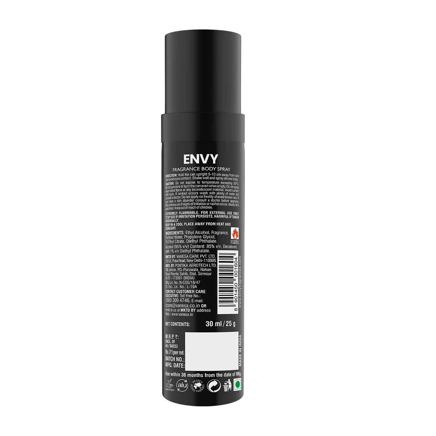 ENVY Club Nano Deodorant for Men – Pack of 4 (30ml Each)