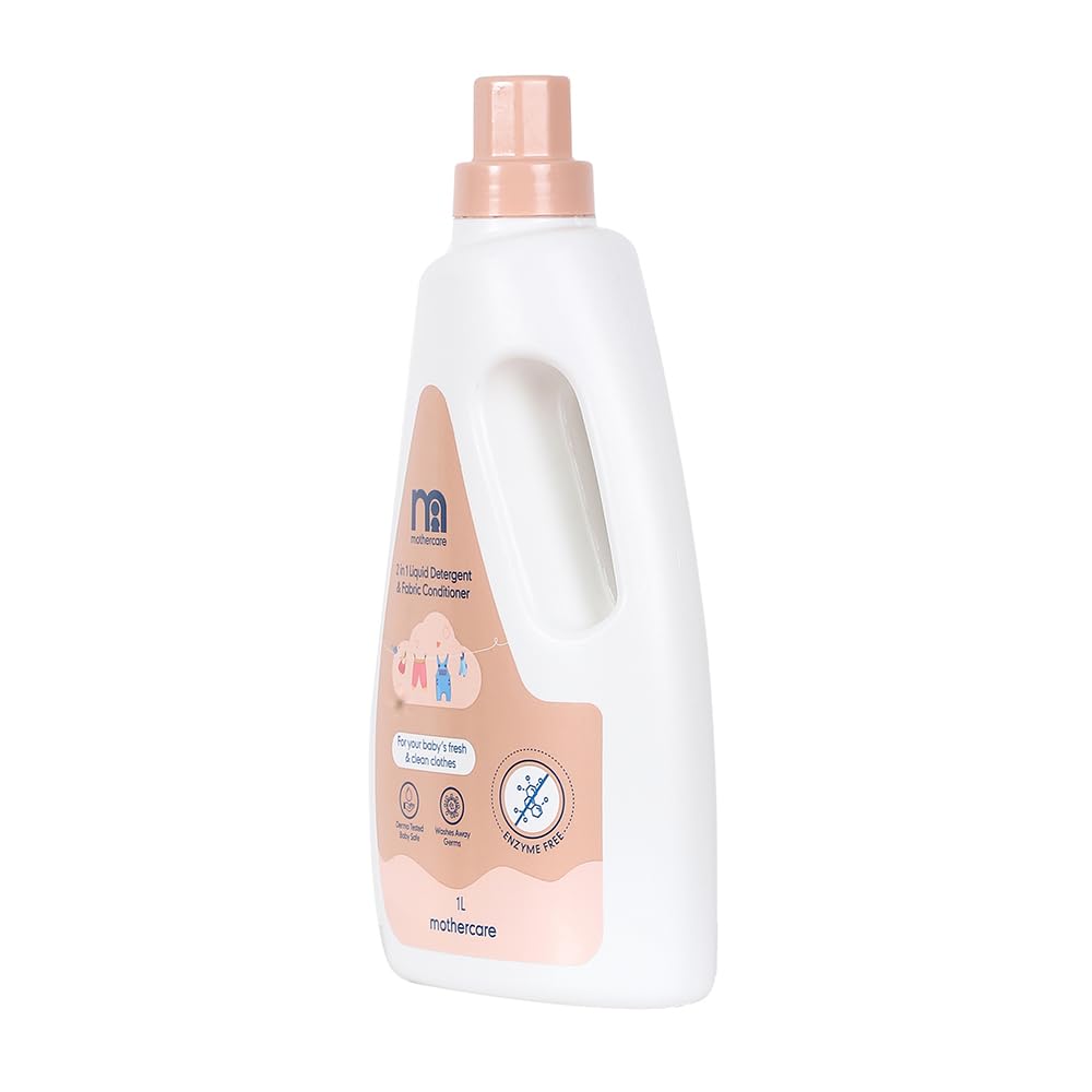 Mothercare Mild Baby Fabric Detergent & Cleanser 1L – Dermatologically Tested | Enzyme-Free | Gentle on Baby Clothes & Sensitive Skin