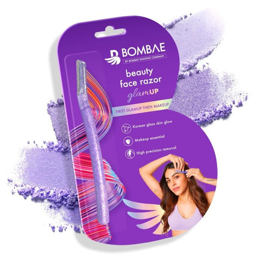 Bombae Glam-up Reusable Beauty Face Razor for Women Facial Hair | For Eyebrows, Upper Lip, Chin, Peach Fuzz, Forehead, Unibrow, Sideburns | Perfect for makeup base (small)