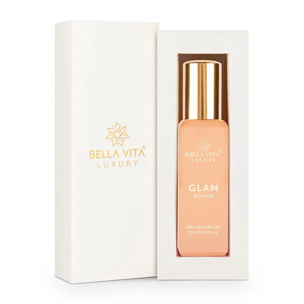 Bella Vita Organic GLAM Woman Eau De Parfum 20ml | Long Lasting Fresh & Romantic Perfume for Women | Ideal Gift