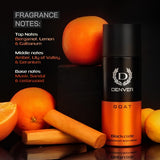 DENVER G O A T Black Code Deo -150ML Each (Pack of 3)| Long Lasting Deodorant Spray For Men