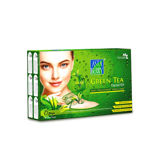 Green Tea Facial Kit | 6 Steps Fights Skin Damage & Gives a Brightning Glow