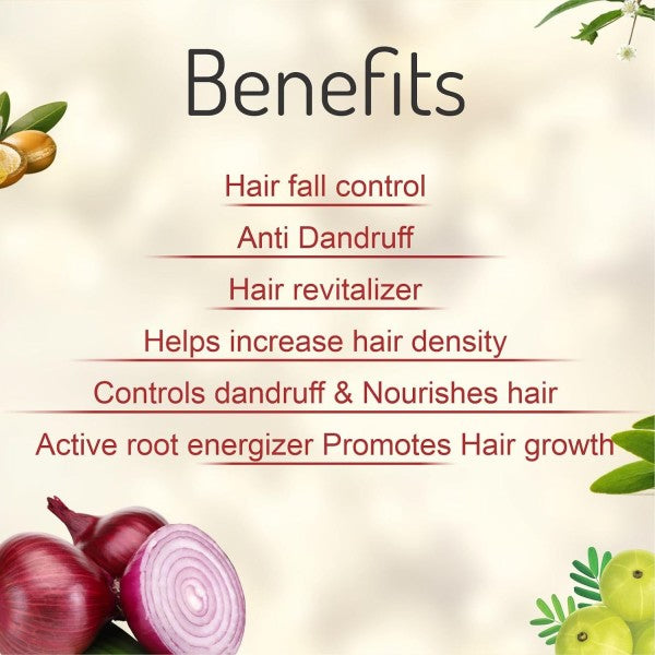 ASTABERRY Onion Hair Oil For Hair Growth 100ml -Anti Revitalizer & Anti Hairfall | Goodness of 21 Herbal Extract & Essentials Oils | Energizes hair roots | Anti-dandruff properties