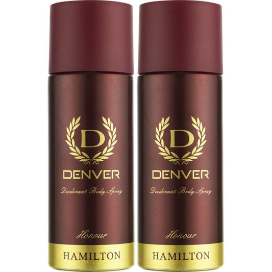 DENVER Honour Deo - 165ML Each (Pack of 2) | Long Lasting Deodorant Body Spray for Men