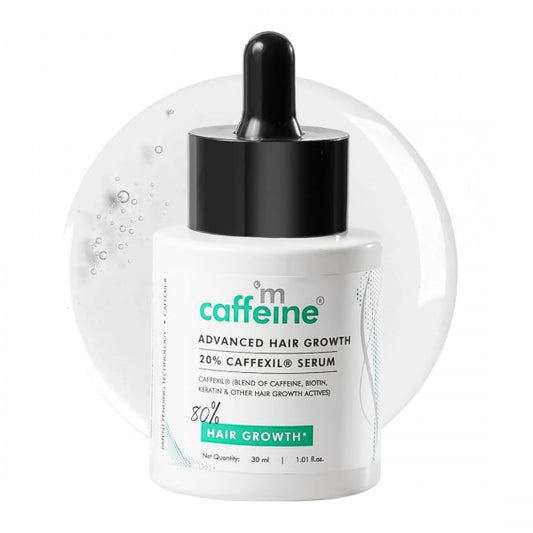 mCaffeine Serum With 20% Caffexil Advanced, Biotin, Keratin & Rosemary | 80% Hair Growth, Increase Density & Control Fall | Nourishes Roots | For Women & Men - 30 Ml,