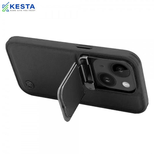 iPhone 15 Pro Cover - Elegant Black Leather Case (With Camera Protection)