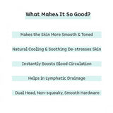 mCaffeine Jade Roller Face Massager | Improves Skin Elasticity, Reduces Puffiness & Wrinkles, Eases Fine Lines and Boosts Blood Circulation | For Men & Women | Made of Natural Energizing Jade Stone