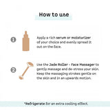 mCaffeine Jade Roller Face Massager | Improves Skin Elasticity, Reduces Puffiness & Wrinkles, Eases Fine Lines and Boosts Blood Circulation | For Men & Women | Made of Natural Energizing Jade Stone