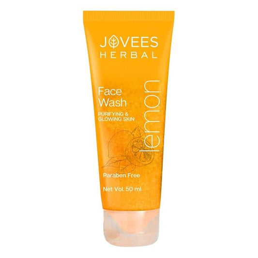 Jovees Herbal Lemon Face Wash with Lemon, Orange Peel & Kakadu Plum Extract | Removes Dirt, Impurities & Excess Oil | Reduces Dark Spot | Skin Brightening- 50ml
