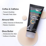mCaffeine Milk & Coffee Face Wash for Dry Skin | Dry Skin Face Wash For Men & Women with Almond Milk & Shea Butter | Daily Use Face Cleanser | Natural & 100% Vegan -75 ml