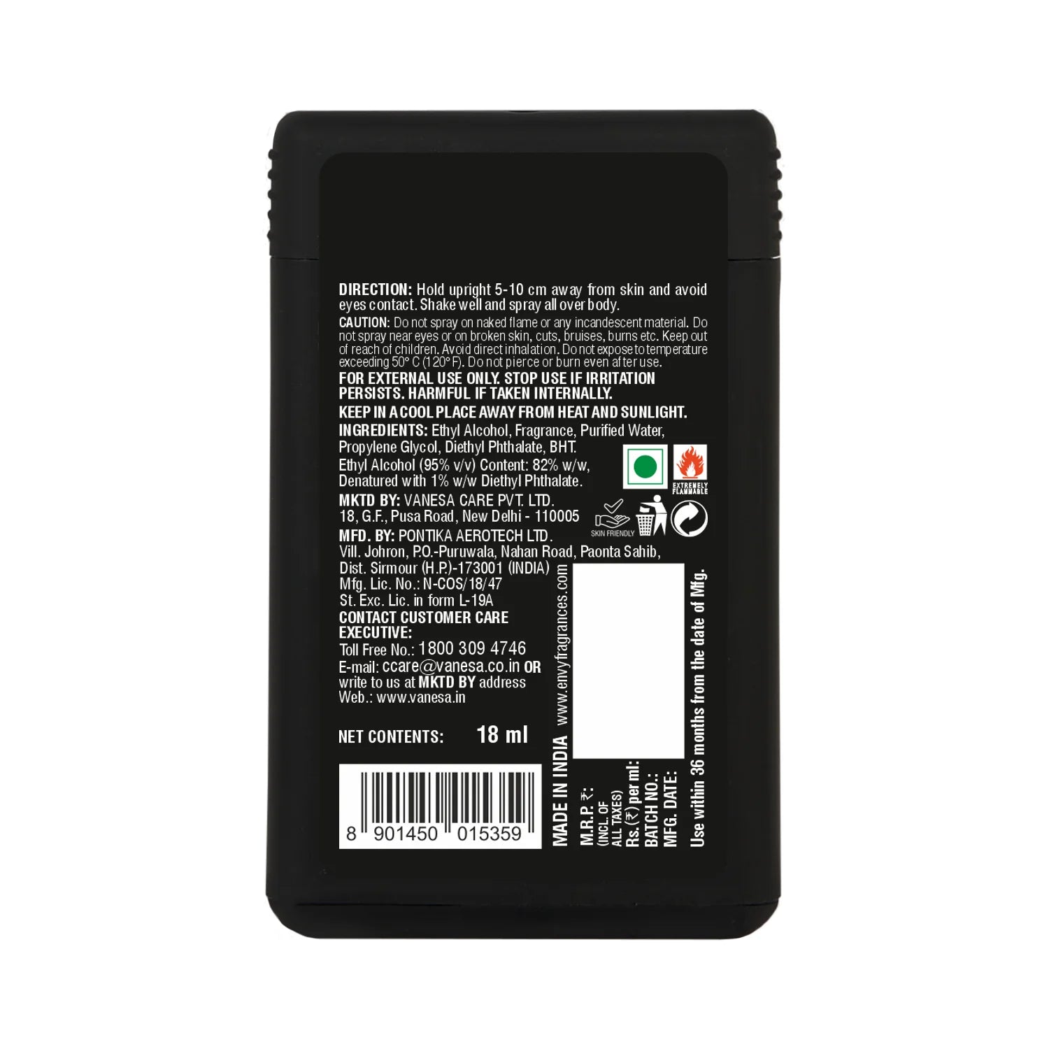 Travel-size Envy Noir Perfume – Pocket perfume for men