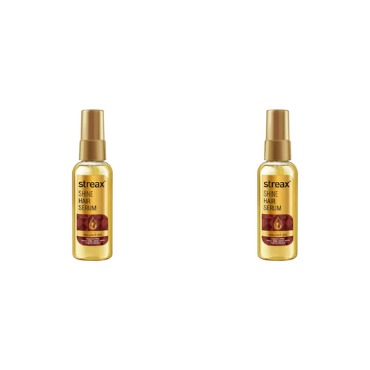 Streax Hair Serum (75ml x 2),Vitalized with Walnut Oil, For Hair Smoothening & Shine