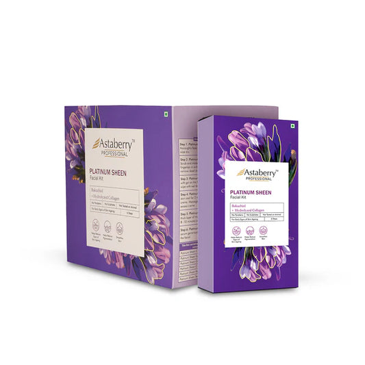 Astaberry Professional Platinum Sheen Facial Kit | 6 Steps | Set of 12 Kits