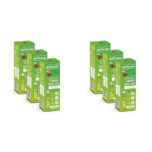 Bodyguard Fabric Roll On for Mosquito Repellent, 10 ml (Green, Pack of 6)