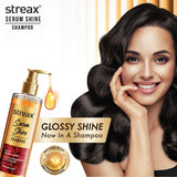 Streax Serum Shine Shampoo, 240 ml for Frizzy and Dry Hair | Paraben-Free With Silicon Boosters & Vit B5 | Controls Frizz, for Smooth & Shiny Hair