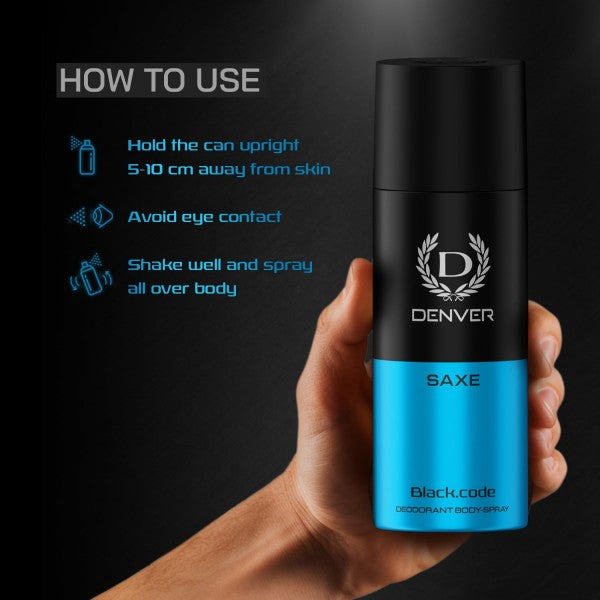 DENVER Saxe Deodorant 150ML(Pack of 3) | Long Lasting Deo for Men & Boys