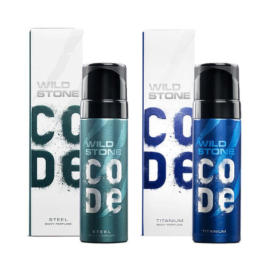 Wild Sone Code Steel And Titanium No Gas Body Perfume For Men,(120Ml Each)