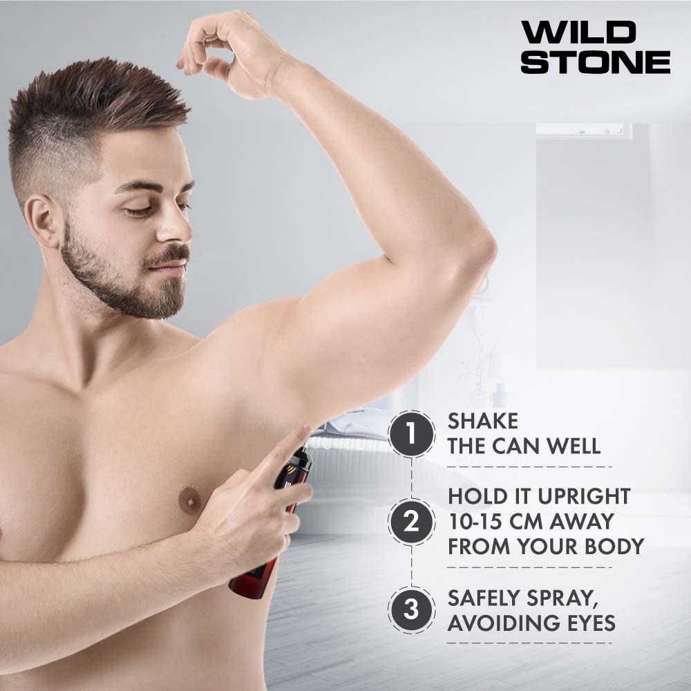 Wild Stone Intense Trance Long Lasting No Gas Deodorant for Men, Pack of 3 (120ml each)