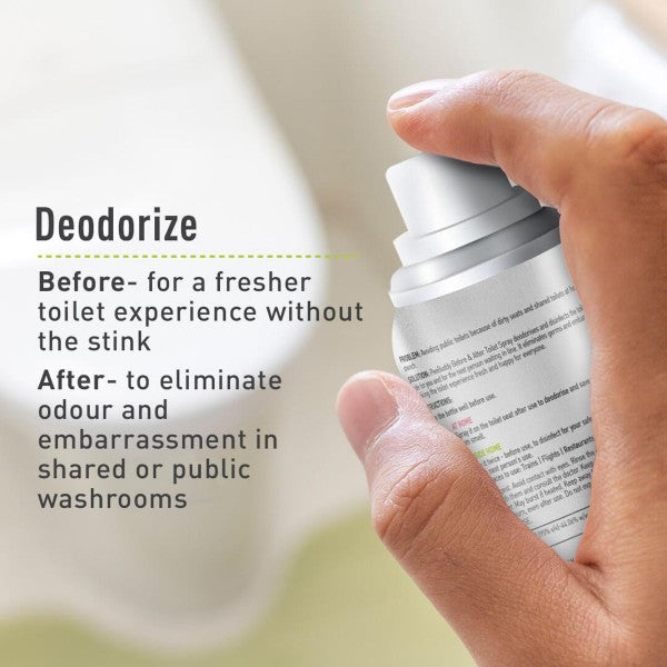 SIRONA,PEE BUDDY Toilet Seat Sanitizer Spray - 70 ml | Odour and Germs Eliminating Toilet Spray | Before & After Toilet Seat Sanitiser, Disinfectant & Deodoriser | Citrus Fragrance