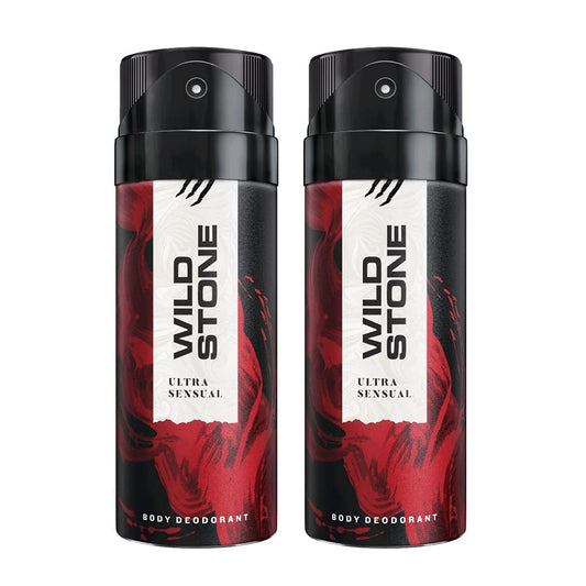 Wild Stone Ultra Sensual Long Lasting Spray Deodorant For Men, Pack Of 2 (150Ml Each)