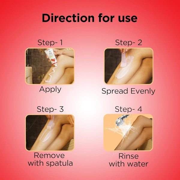 Ikin Skin Brightening Hair Remover Cream For All Skin - Bikini Hair Removal Cream For Women & Girls, Pack of 4 (60gm X 4)