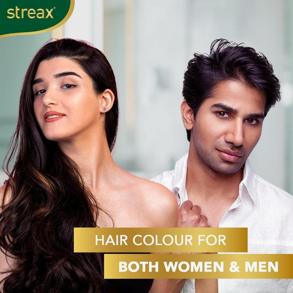Streax Insta Shampoo Hair Colour For Unisex, Enriched With Almond Oil & Noni Extracts, Long-Lasting Instant Colour - Natural Black, 18ml (Pack Of 24)