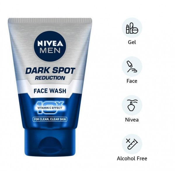 NIVEA MEN Dark Spot Reduction Face Wash 100 g | With Ginko and Ginseng Extracts for Clean, Healthy & Clear Skin in Summer | 10 X Vitamin C Effect for Radiant Skin |For Dark Spot Reduction