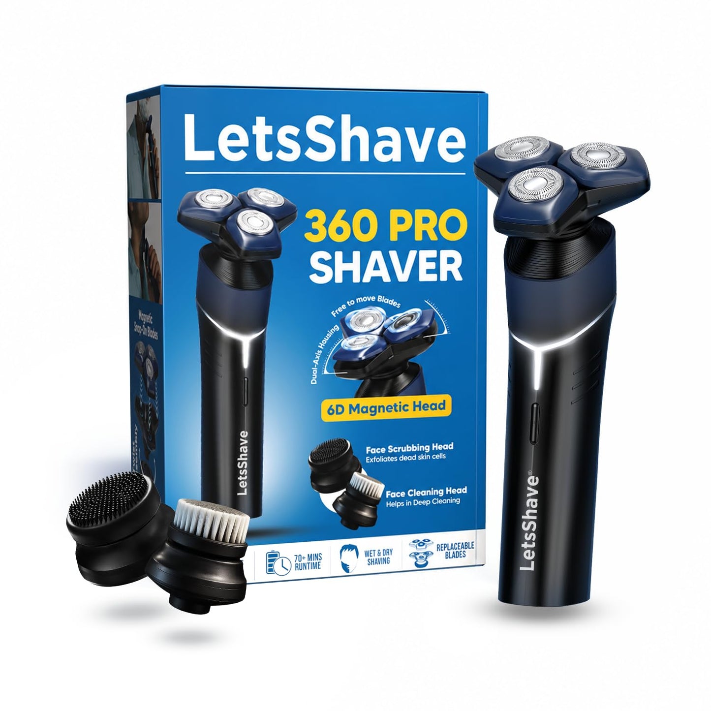 LetsShave 360 Pro Electric Shaver for Men with 6D skin adaptation technology