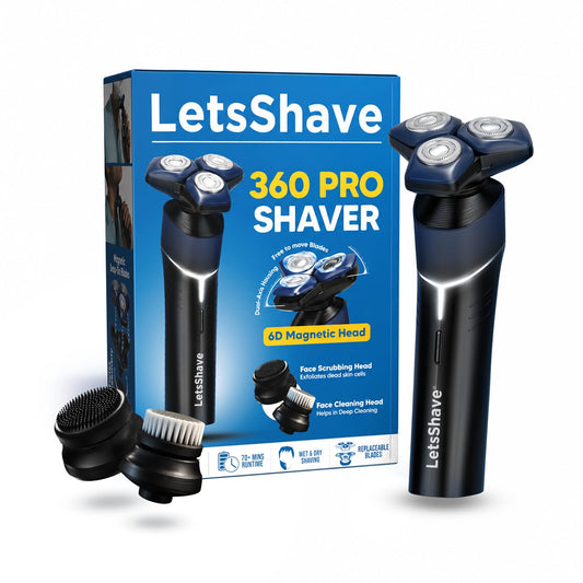 LetsShave 360 Pro Electric Shaver for Men with 6D skin adaptation technology