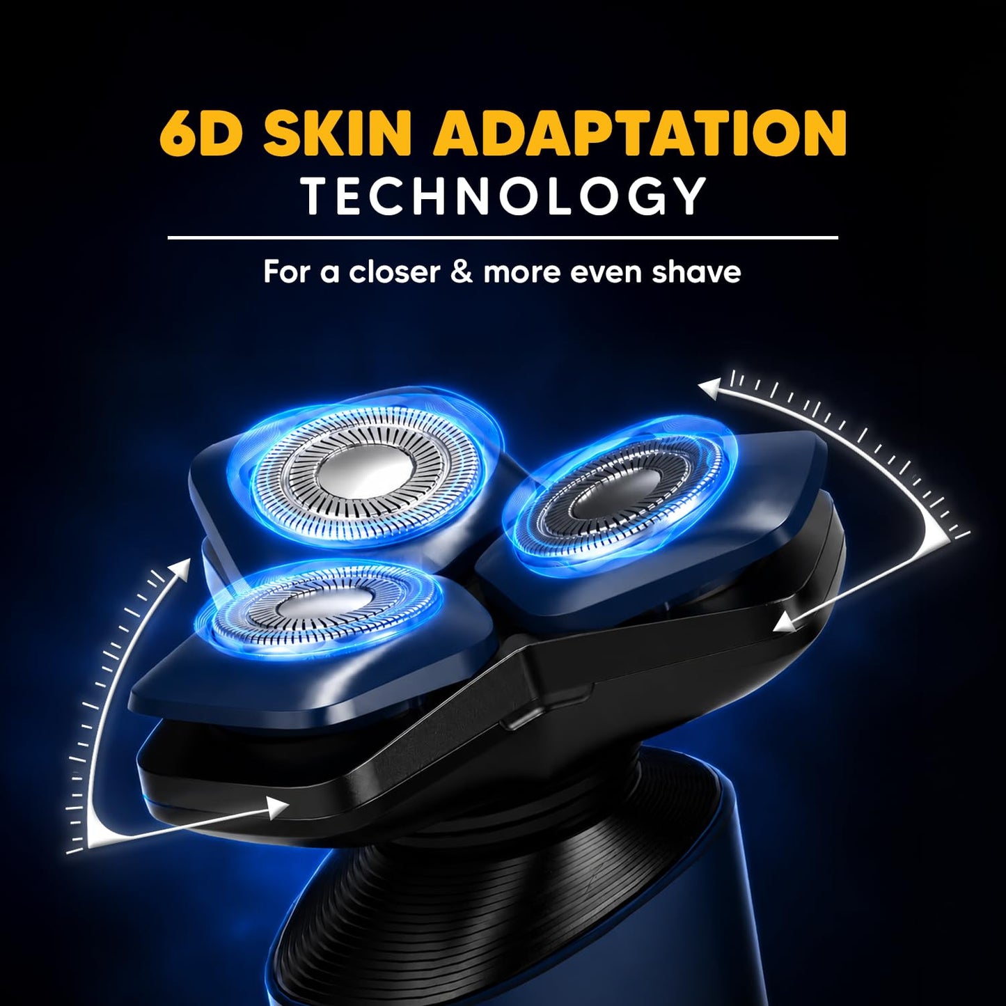 LetsShave 360 Pro Electric Shaver for Men – 6D Skin Adaptation, Wet & Dry Use, Self-Sharpening Blades, Face Cleansing & Scrubbing Attachments, 60+ Min Runtime, USB-C Fast Charging, 3 Years Warranty