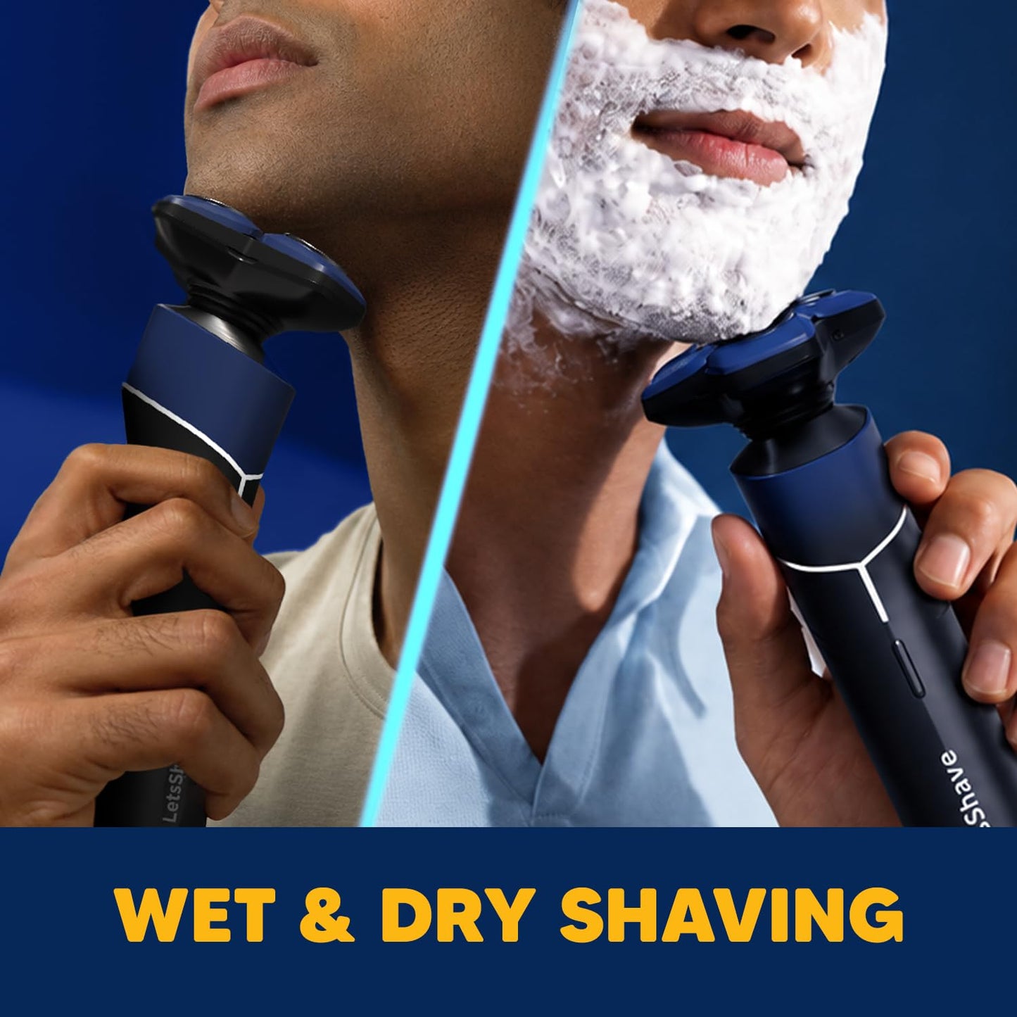 LetsShave 360 Pro Electric Shaver for Men – 6D Skin Adaptation, Wet & Dry Use, Self-Sharpening Blades, Face Cleansing & Scrubbing Attachments, 60+ Min Runtime, USB-C Fast Charging, 3 Years Warranty