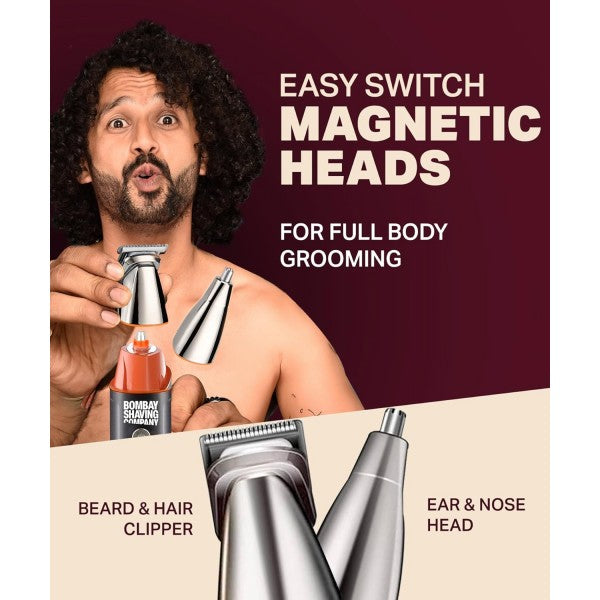 Bombay Shaving Company Premium 6-in-1 Multi Grooming Trimmer for Men | Body and Beard Trimmer for Man | Multi Styling Rotary Comb, IPX6 Waterproof, 90 Min Run Time...