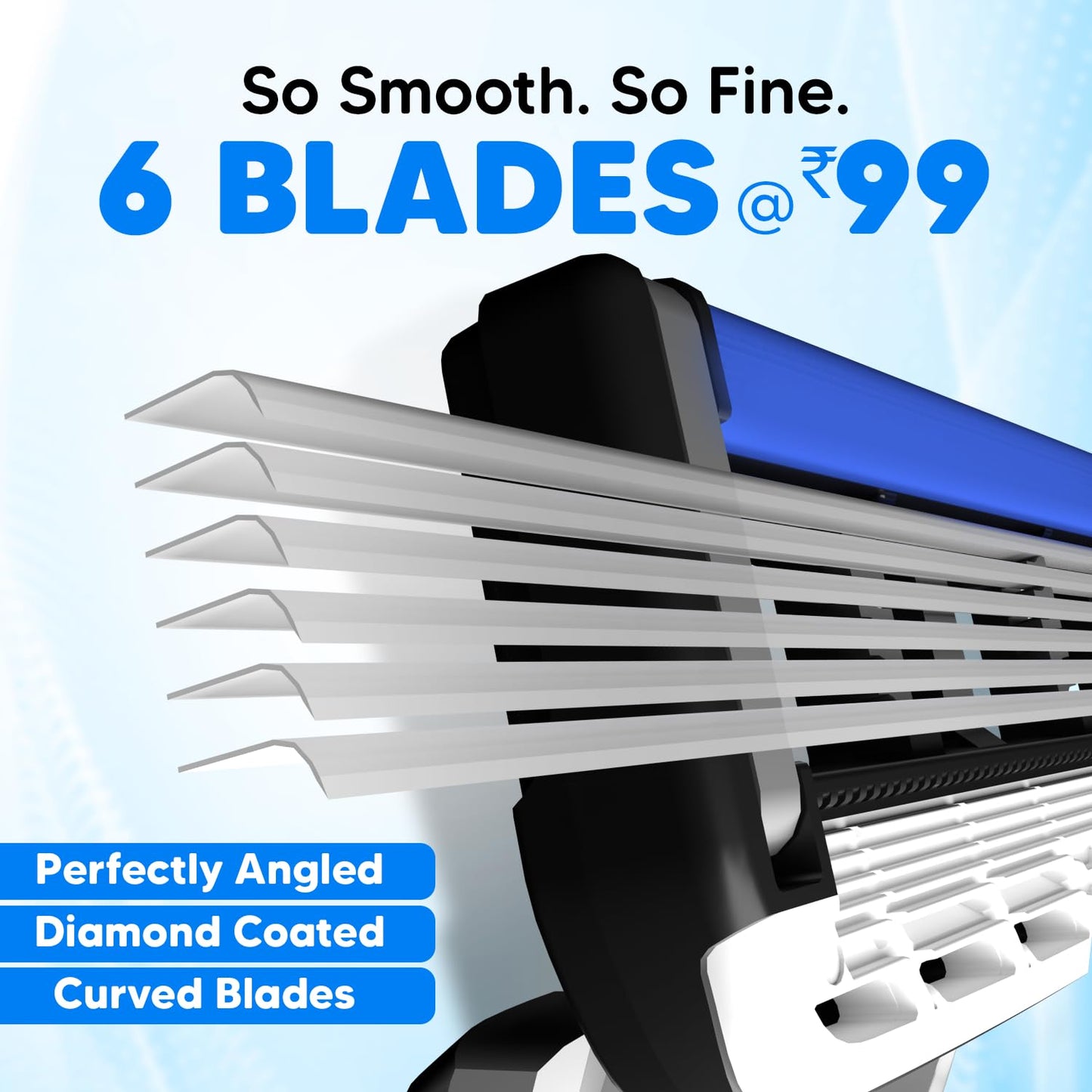 LetsShave Pro 6 Portable Razor for Men – Pack of 1 Disposable Razor | World’s 1st 6 Blade Technology | Smooth & Comfortable Shave