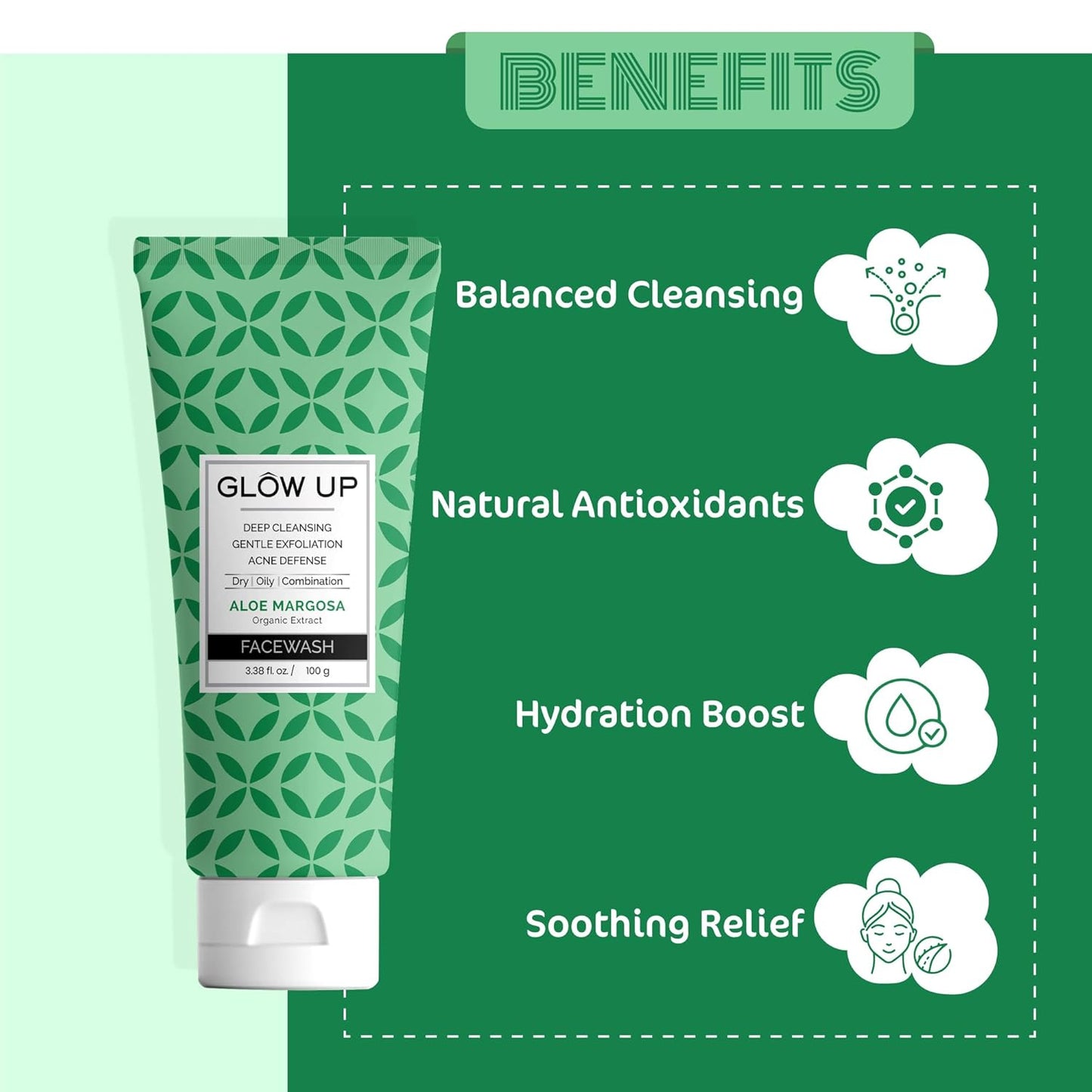 Glow Up Aloe Margosa Facewash - 100g